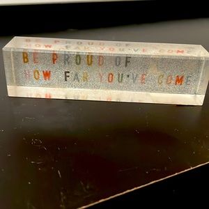 Clear block paperweight